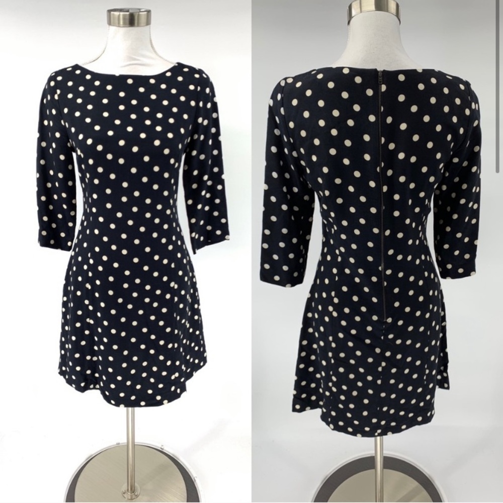 Zara Dress Black Polkadot A-Line Size S Above Knee